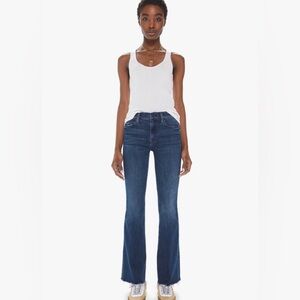 Mother The Weekender Fray Jeans In Mint Condition Size 27 Flare Dark Wash